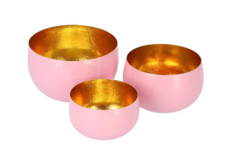 Waxinelichthouder - Egg set van drie lichtroze - JungleHome