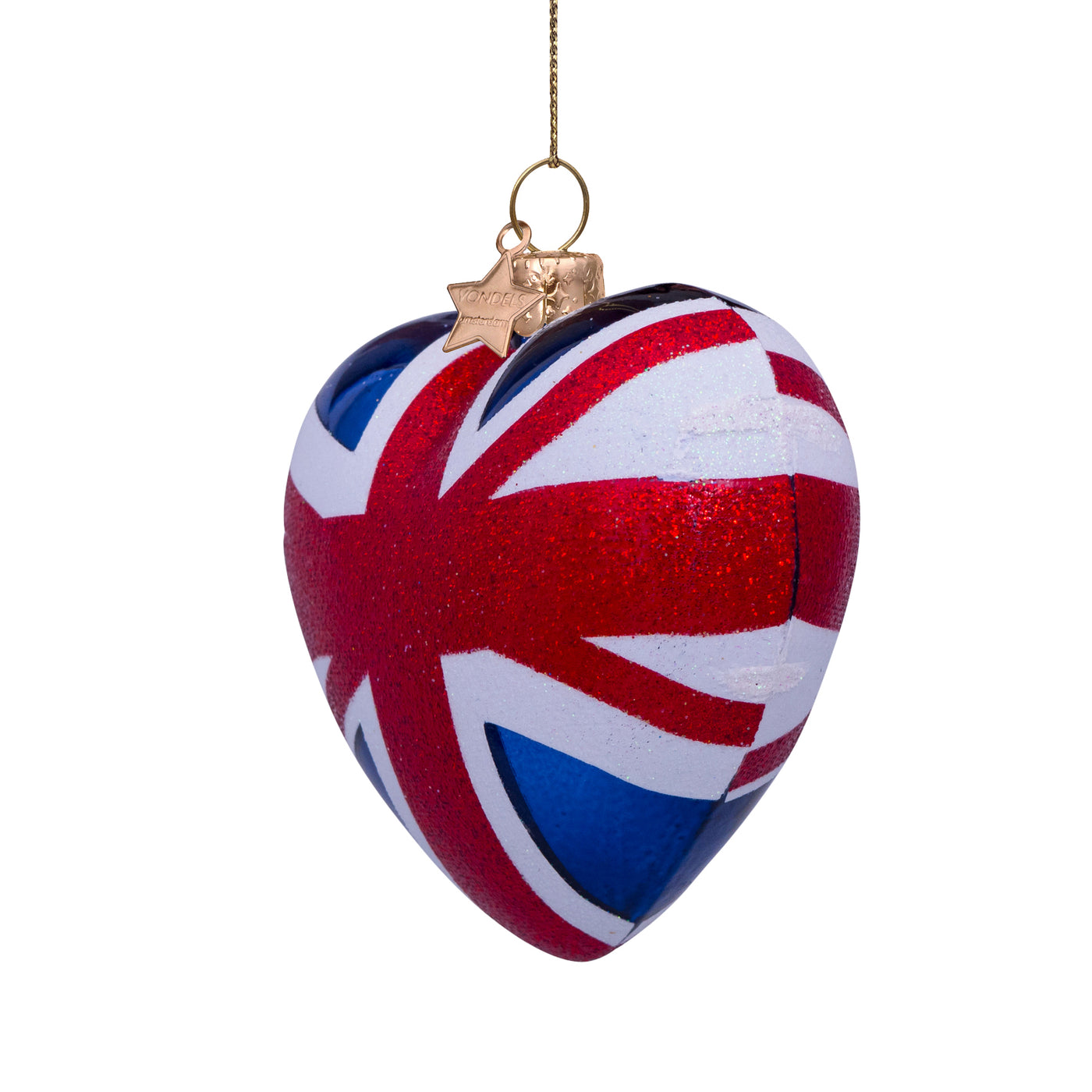 Kerstornament - Vondels Hart met Britse vlag